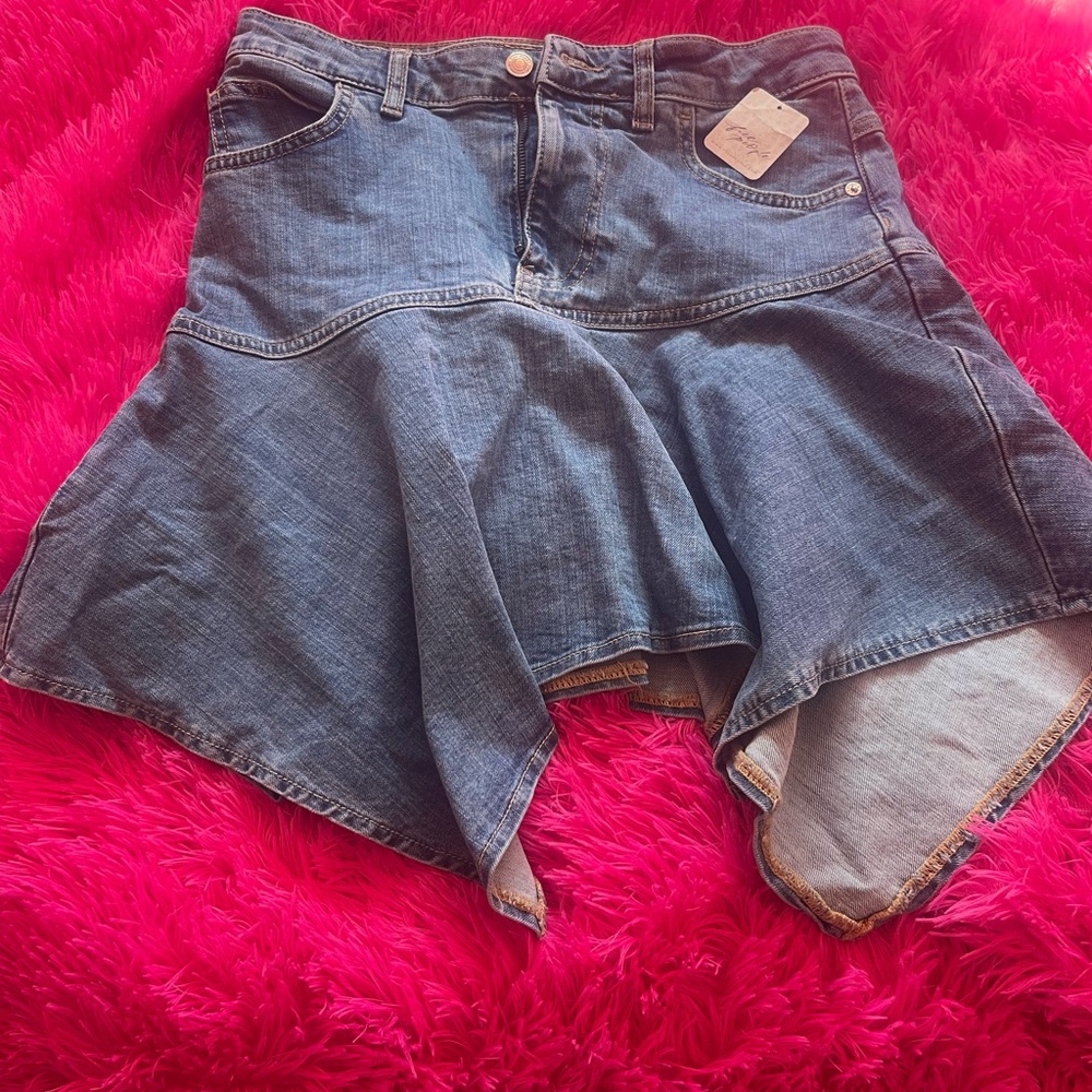 NWT Free People Denim Mini Skirt